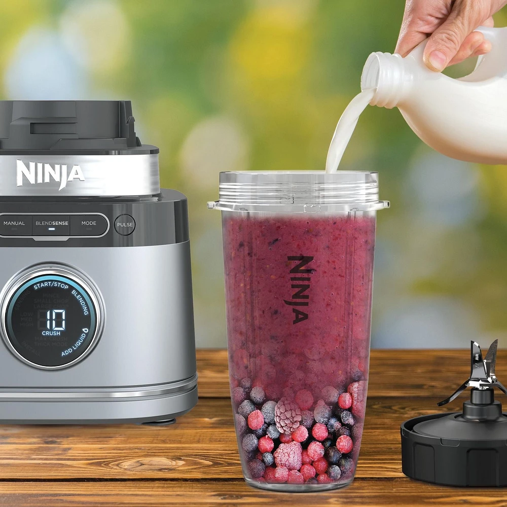Mélangeur et robot culinaire électrique Ninja Detect avec technologie BlendSense, argenté, TB400C Système de cuisine