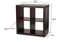 hometrends 2 X 4" Espresso Hollow Core Cube Display Shelf