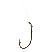 Eagle Claw Q139H-1/0 Snelled Baitholder Hook, Bronze, Size 1/0, 6Pk, Snelled Baitholder Hook