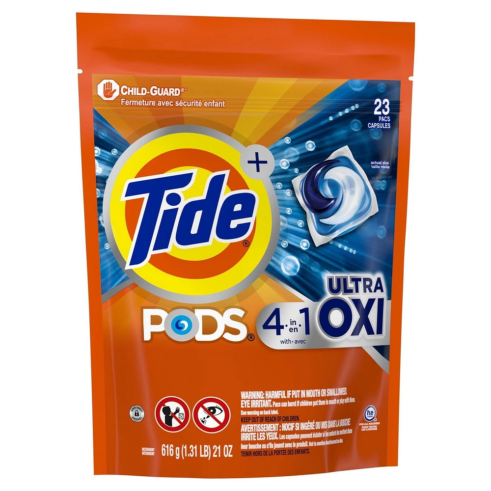 Capsules de détergent à lessive Tide PODS, détachant, éliminateur d’odeurs et protège-couleur 3 en 1, compatible avec les laveuses HE, parfum Original 76CT