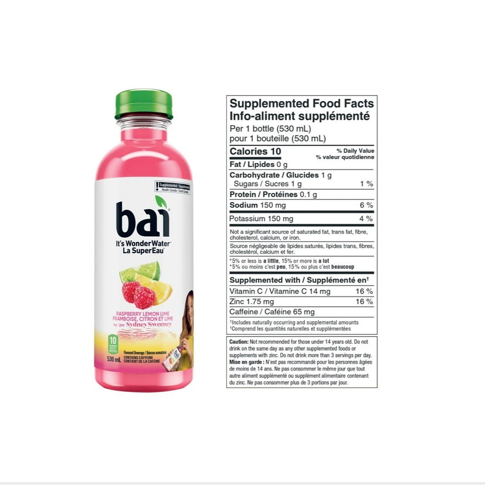 Bai Raspberry Lemon Lime, 530 mL