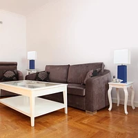 Pack de 2 lampes de table modernes en cuir avec abat-jour en tissu blanc