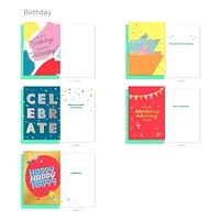 American Greetings 25-Count Birthday Card Assortment with Envelopes, Seals, and Storage Box (Celebrate)