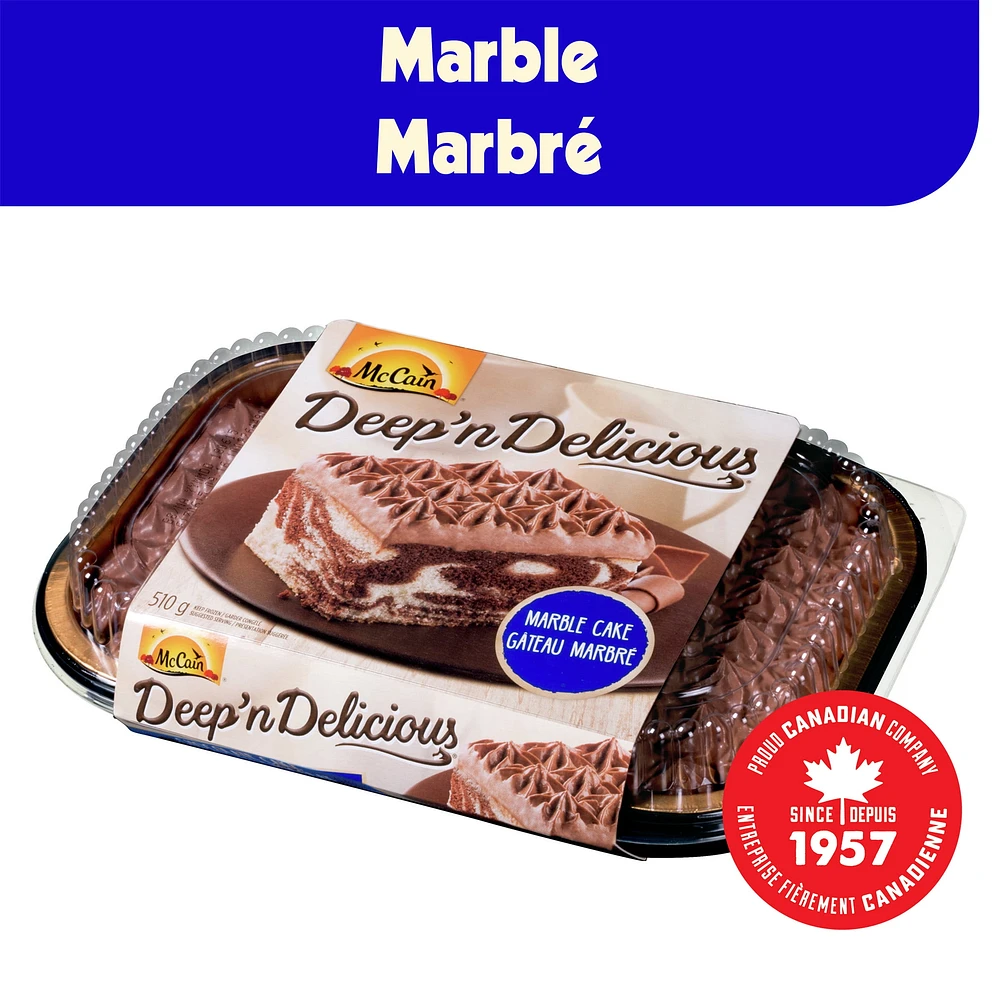 Gâteau marbré Deep’n Deliciousᴹᴰ McCainᴹᴰ, Fabriqué au Canada à partir d'ingrédients canadiens et importés 510g
