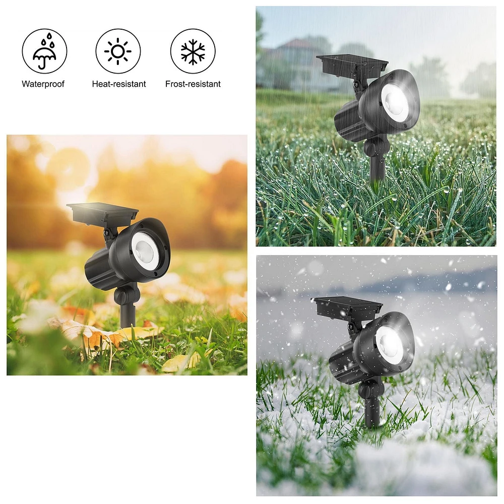 Mainstays 20 Lumen Solar Outdoor Landscape Spotlights, Black (2-Pack), MS 2PK 20L SOLAR SPOTLIGHT