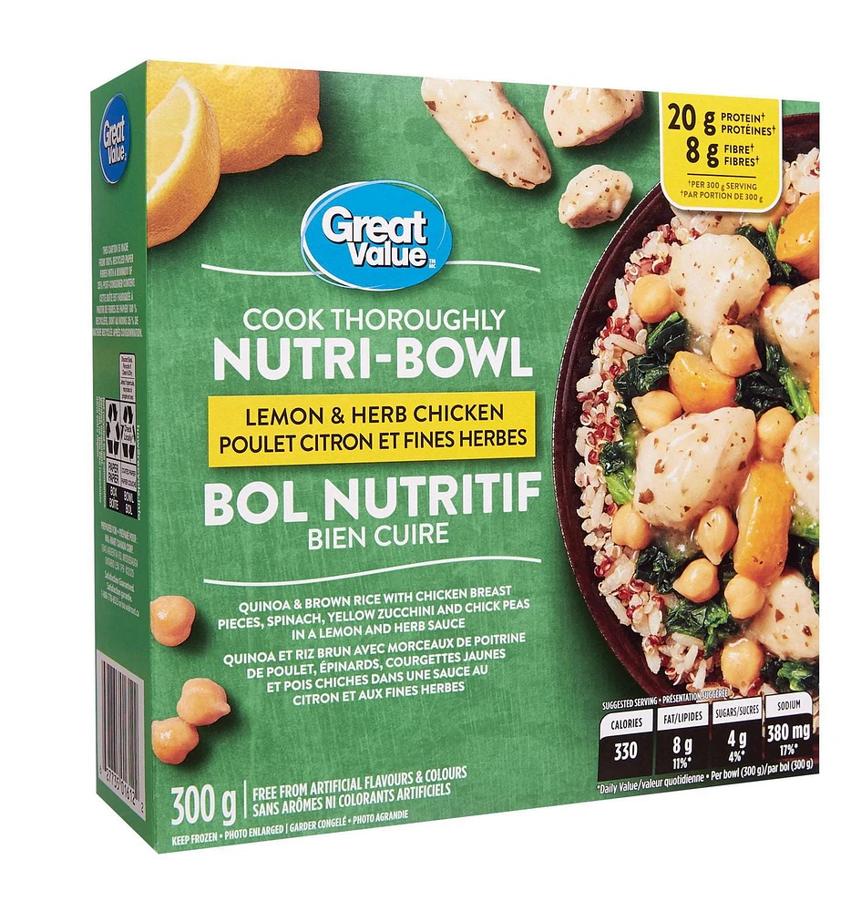Bol nutritif poulet citron et fines herbes Great Value 300 grammes