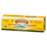 AURORA Solid Light Tuna in Oil, 3 x 85 g