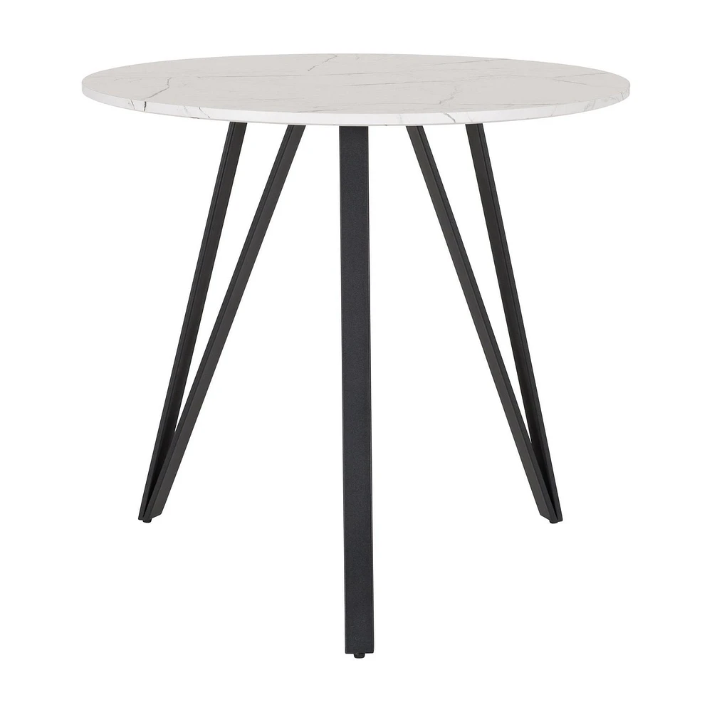 Table de salle à manger ronde Lennox de 31,5 po de CorLiving avec pieds en fer