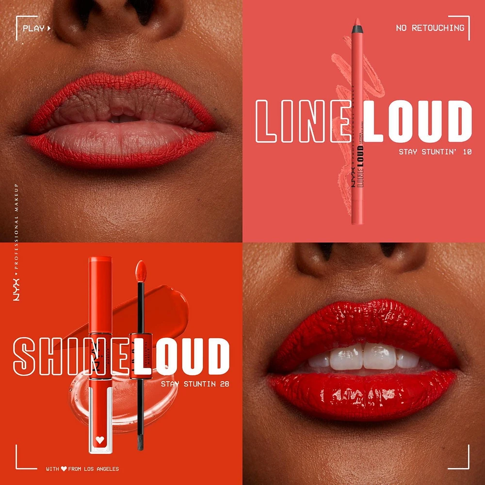 Shine Loud, High shine lip colour, 16HR wear, Vegan Formula, 16h loud shine lip colour