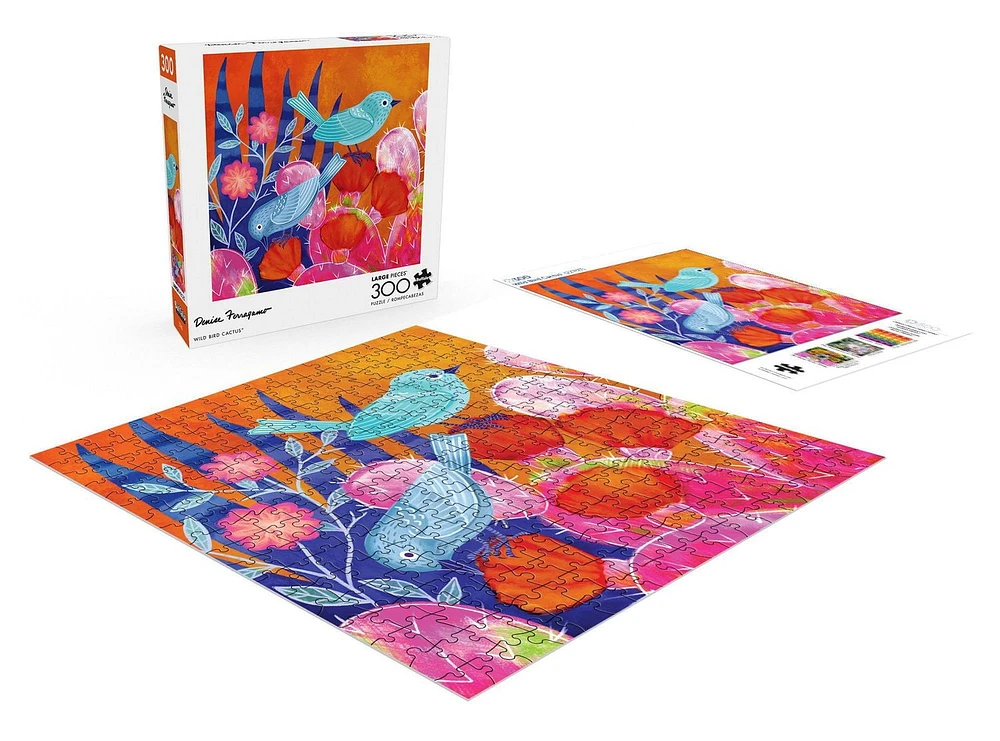 Buffalo Games - Le puzzle Denise Ferragamo - Wild Bird Cactus - en 300 pièces