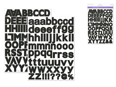 Alphabet-Number Scrapbook Stickers: 1 3/16" Alpha x 126 -2 sheets