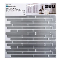 Truu Design Self-Adhesive Peel and Stick Accent Wall Tiles, 10 x 10 inches, Silver, 6 Pieces