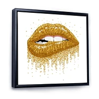 Designart femme, lèvres, à, scintillement, or