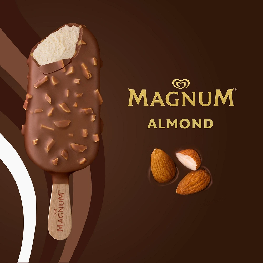 Magnum Almond covered with Belgian chocolate Ice Cream Bars, 3 x 100 mL