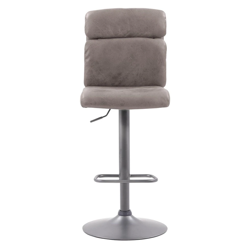 CorLiving Palmer Adjustable High Back Distressed Grey Barstool, Set of 2
