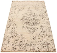 ECARPETGALLERY 5'4" x 7'3" Transitional Finest Oushak Hand-knotted Area Rug for Living Room, Dining Room and Bedroom in Ivory