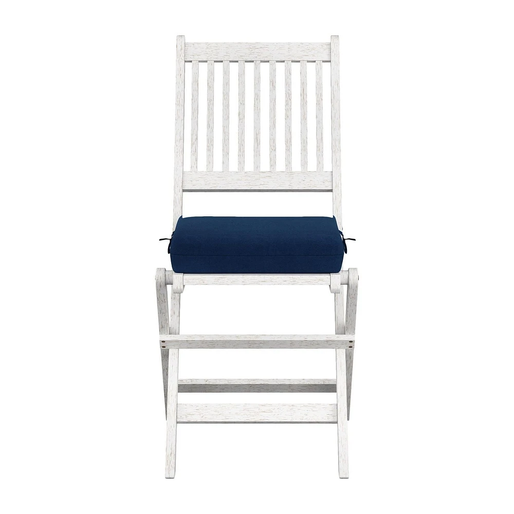 Chaises de salle à manger pliantes portables d'extérieur en bois dur massif Miramar de CorLiving avec coussins de siège - Ensemble de 2