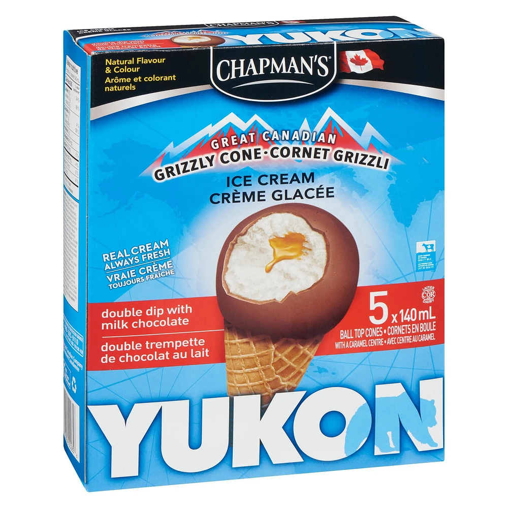 Chapman's Yukon Grizzly Double the Dip Cone, 5 x 140mL