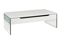 Table basse à plateau relevable Kyle, blanc