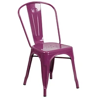 Chaise empilable en métal violet pour intérieur-extérieur