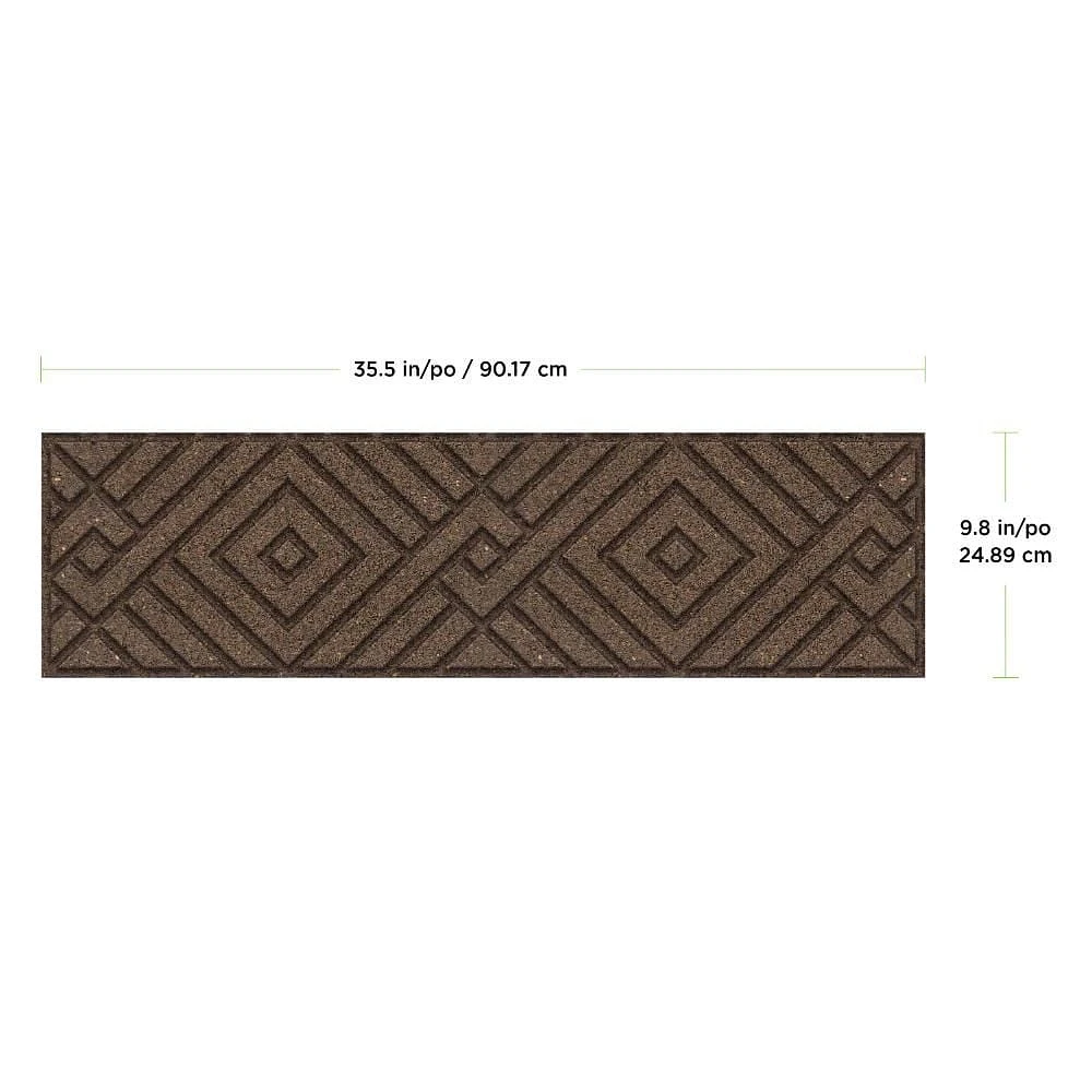 Garden Central Tapis d'escalier à tissage diamant, 10 po x 36 po, brun terre, paquet de 4