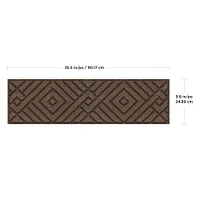 Garden Central Tapis d'escalier à tissage diamant, 10 po x 36 po, brun terre, paquet de 4