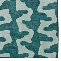 Tapis d'extérieur lavable Doral aqua & vert 5 pi x7 pi
