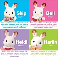 Calico Critters Hopscotch Rabbit Family, Set of 4 Collectible Doll Figures