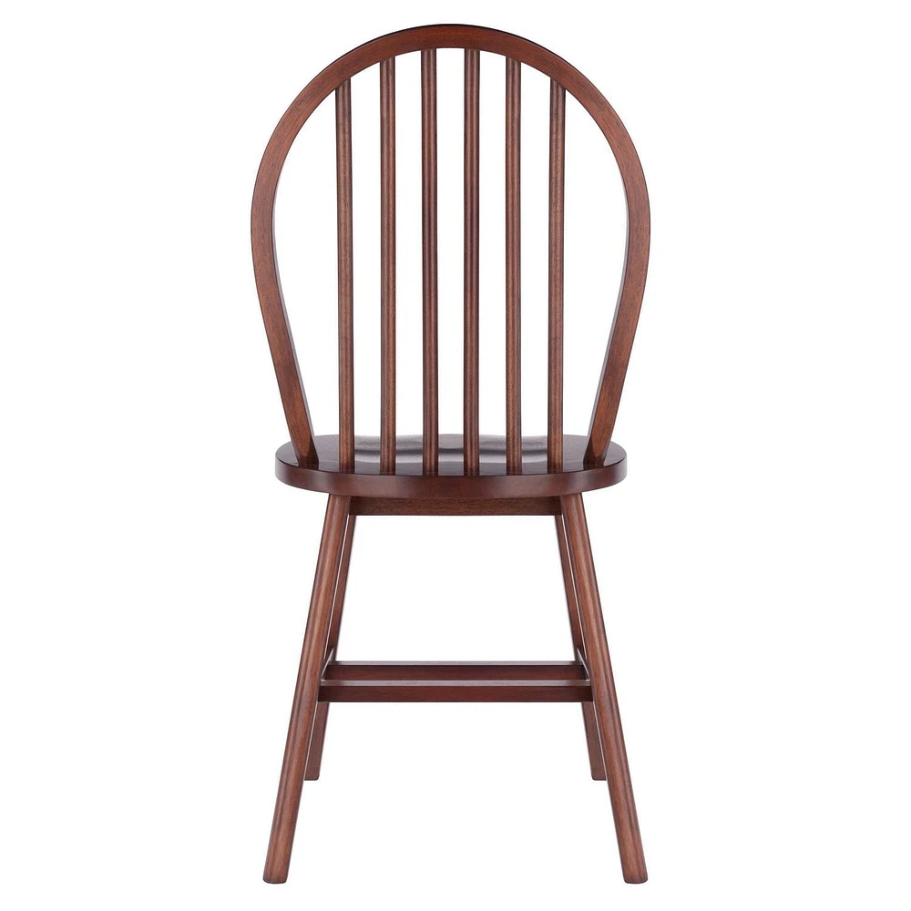 Windsor 2pc Chair Set Walnut Finish