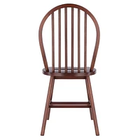 Windsor 2pc Chair Set Walnut Finish