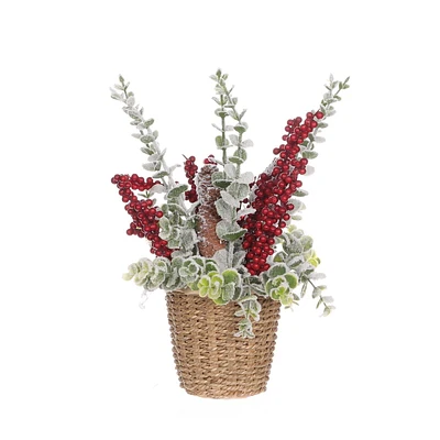 HOLIDAY TIME 13IN BERRY POT ARRGE