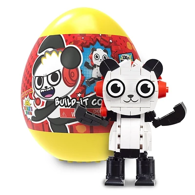 Ryan’s World Build-It Egg, Combo Panda, over 100-bricks