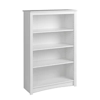 Prepac Bibliothèque standard à 4 tablettes pour bureau à domicile, blanc