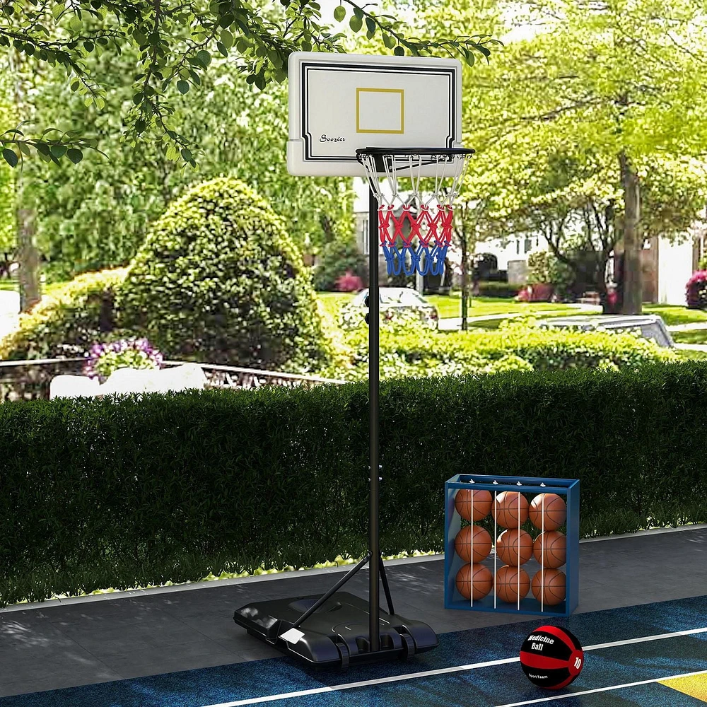 Soozier Cerceau de basket-ball d'extérieur avec roues, hauteur réglable de 6 à 7 pieds
