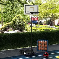 Soozier Cerceau de basket-ball d'extérieur avec roues, hauteur réglable de 6 à 7 pieds