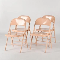 Lot de 4 chaises pliantes Homy Casa - Chaises en métal durables et élégantes en bleu/gris/rose Morandi élégant