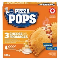 Pillsbury Pizza Pops, 3 Cheese, Mozzarella, White Cheddar, Provolone, Pizza Snacks, 380 g, 4 ct, 4 pizza snacks, 380 g