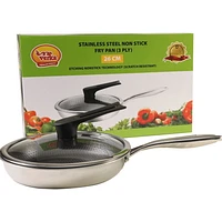 Verka 3-Ply Stainless Steel Fry Pan 26 cm with Non Stick Coating - ETCHING