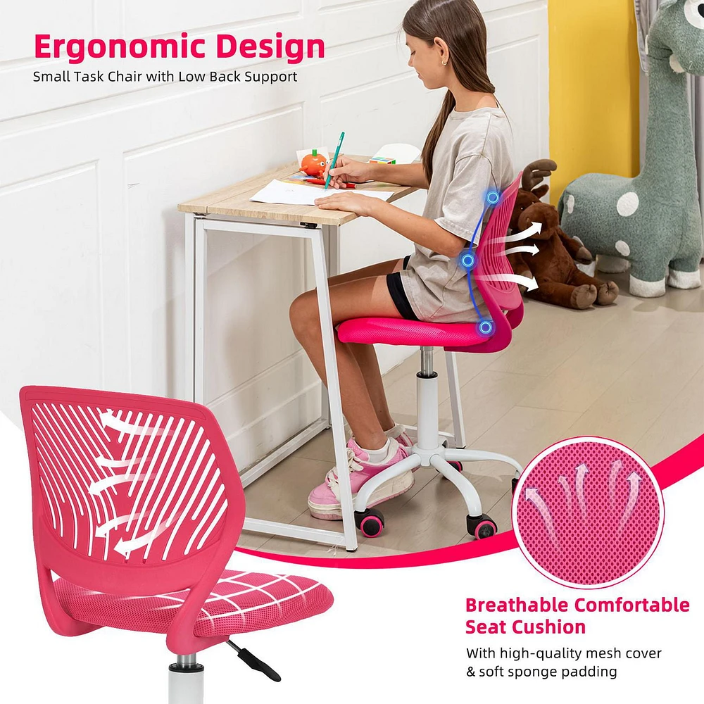 Homy Casa Office Chair - Adjustable Height Task Chair with Breathable Ergonomics Backrest Upholstery for Student Teen