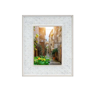 Kiera Grace Girard Cadre photo en relief, 5 x 7 pouces, blanc