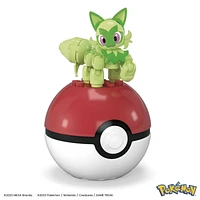 MEGA – Pokémon – Figurine articulée – Poussacha, Pokéball - 27 pièces
