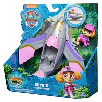 PAW Patrol Jungle Pups, Skye's Falcon Vehicle, Avion à réaction avec figurine à collectionner, jouets pour les garçons et les filles à partir de 3 ans