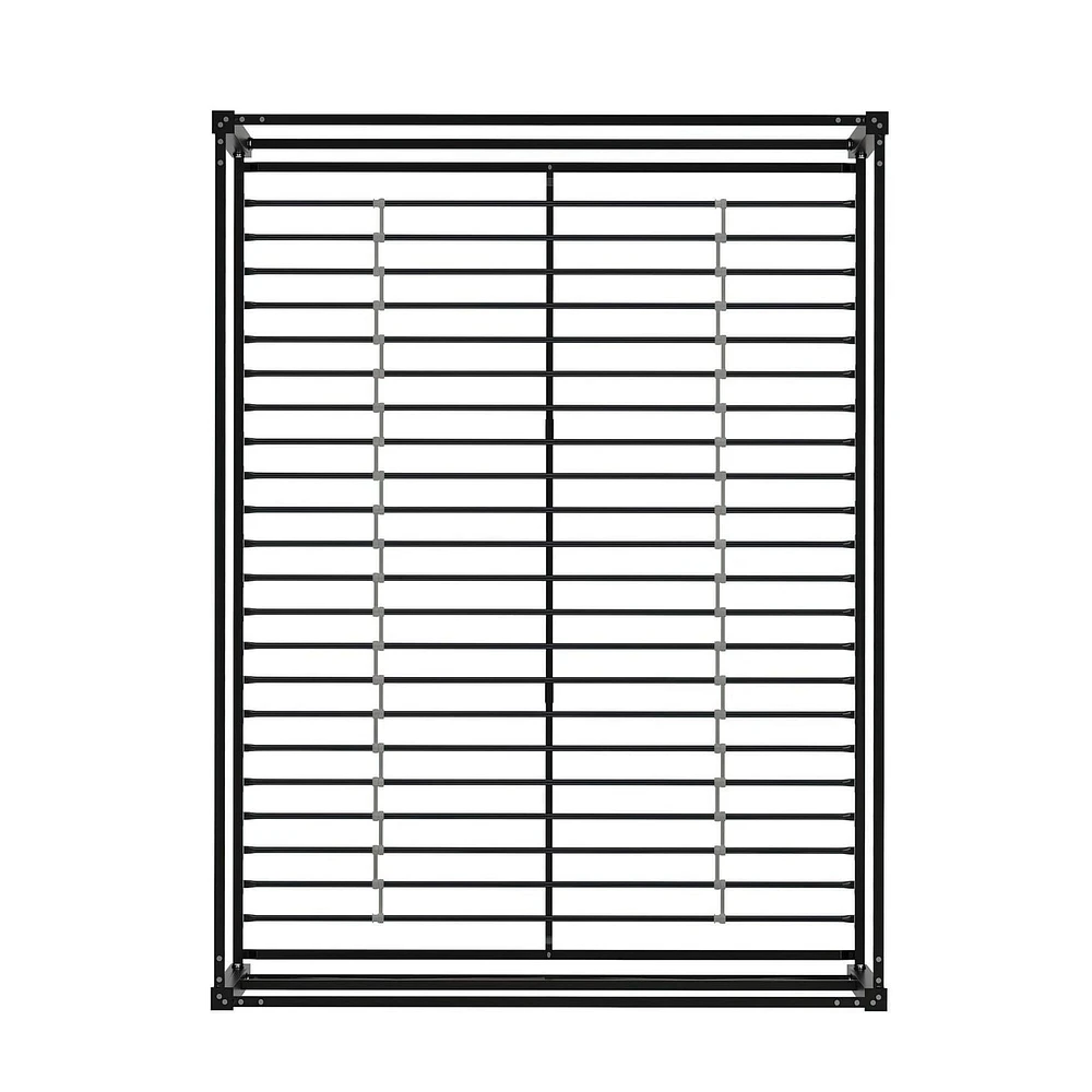 Cadre de lit-plateforme à baldaquin en métal avec tête de lit Remna de DHP, format grand lit. Noir