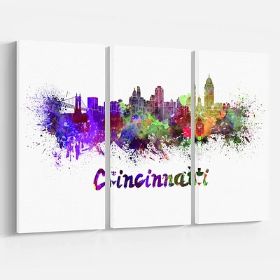 Design Art La Ligne D'Horizon De Cincinnati Art Sur Toile