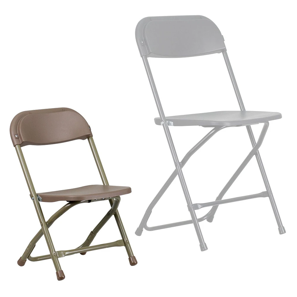 Lot de 2 pièces - Chaise pliante en plastique brun pour enfants