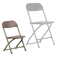 Lot de 2 pièces - Chaise pliante en plastique brun pour enfants