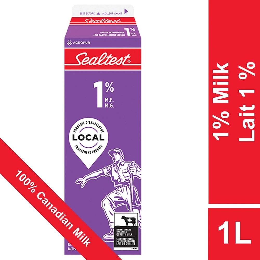 Sealtest Partly Skimmed 1% Milk, 1 L