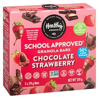 Barre granola Healthy Crunch Chocolat fraise School approuvée® (sans allergènes, sans gluten, végétalien, sans produits laitiers, sans noix, sans arachides) Barres granola au chocolat et aux fraises (120 g)