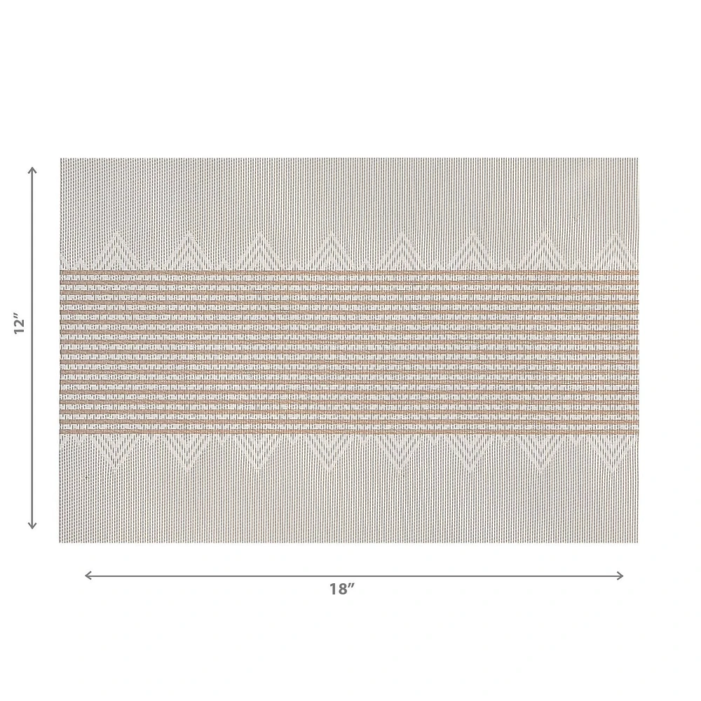 IH Casa Decor Vinyl Placemat Diamond Band White - Ensemble De 12