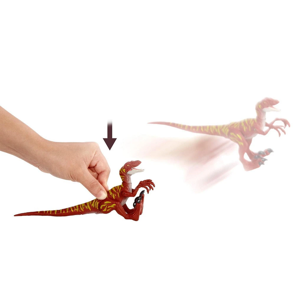 Jurassic World Savage Strike Velociraptor Jumping Dinosaur Action Figure